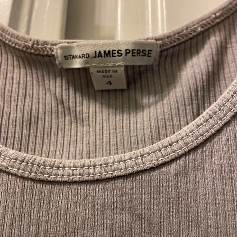 James Perse Light Gray Ribbed Tank - Picture 2 of 3